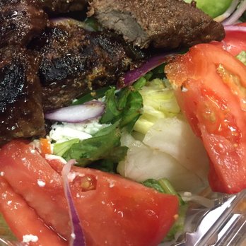 Lindos Pizza - Greek salad with steak tips - Pizza Near Me - Middleboro, Massachusetts