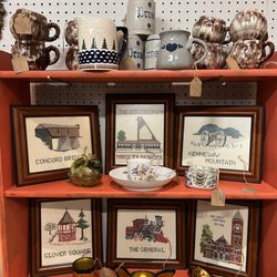 Marina Marina - Vintage wall art, cross stitch, and vintage stoneware mugs