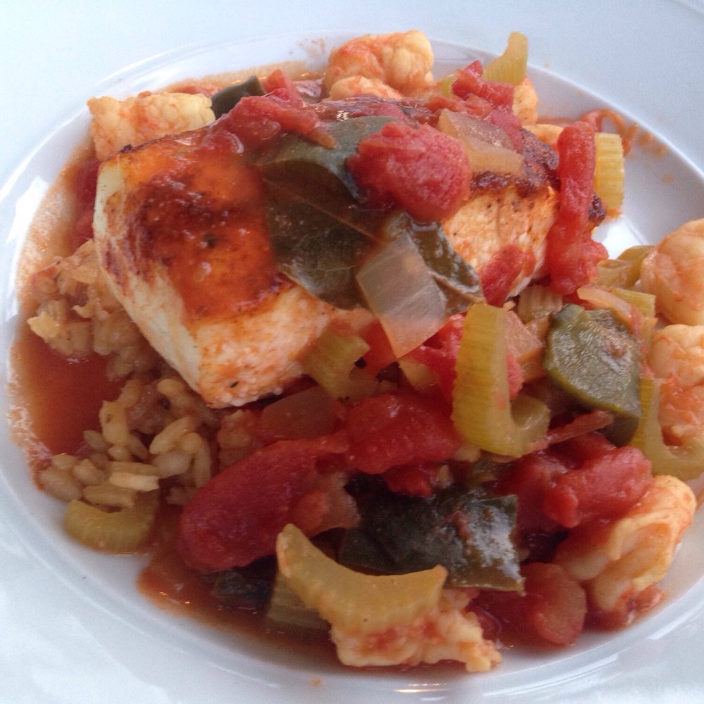 The Terrace Room - Blackened halibut with shrimp etouffee - Breakfast & Brunch Near Me - Oakland, California