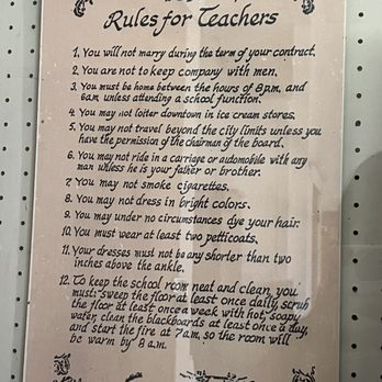 Tulare County Museum - Rules for teachers - Museums Near Me - Visalia, California