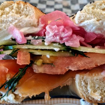 Lox + Schmear - The Platter - cucember, tomato, pickled red onion - Bagels Near Me - Toronto, Ontario