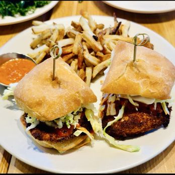 True Food Kitchen - BBQ Chicken Sandwich with Cole slaw. Peep the small container of dip. That was the size they charged me for a $1 of ranch. - New American Near Me - San Diego, California True Food Kitchen - BBQ Chicken Sandwich with Cole slaw. Peep the small container of dip. That was the size they charged me for a $1 of ranch. - New American Near Me - San Diego, California