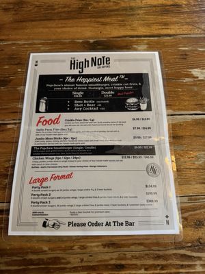 Menu photo 1 The High Note New York, NY