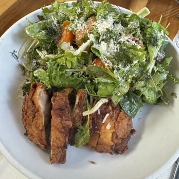 Fete - Fete salad with crispy chicken. Good but wouldn't order again, the chicken was amazing but the salad was a little too bitter for me - New American Near Me - Honolulu, Hawaii
