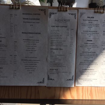 Alchemist Coffee Project - Shot of the menu at the front - Coffee & Tea Near Me - Los Angeles, California Alchemist Coffee Project - Shot of the menu at the front - Coffee & Tea Near Me - Los Angeles, California