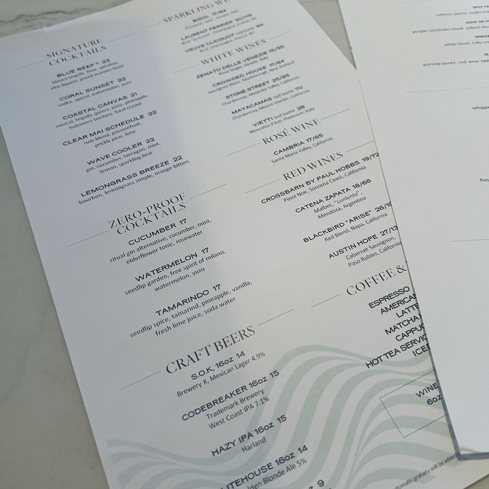 Splashes Restaurant - Menú - May 2026 - New American Near Me - Laguna Beach, California Splashes Restaurant - Menú - May 2026 - New American Near Me - Laguna Beach, California