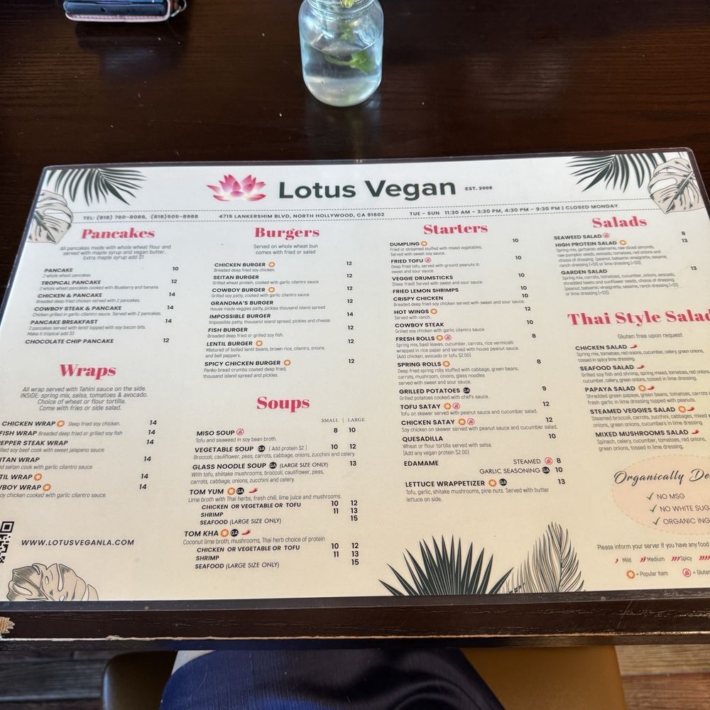 Lotus Vegan - Menu - Vegan Near Me - North Hollywood, California Lotus Vegan - Menu - Vegan Near Me - North Hollywood, California