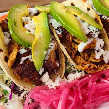 Pam's Patio Kitchen - Chicken tacos with toasted tortillas. The salsa on the right is no joke! - Sandwiches Near Me - San Antonio, Texas Pam's Patio Kitchen - Chicken tacos with toasted tortillas. The salsa on the right is no joke! - Sandwiches Near Me - San Antonio, Texas