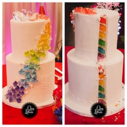 Rainbow wedding cake!