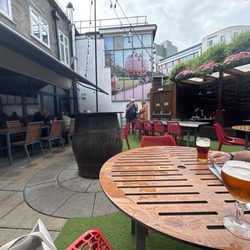 Wetherspoons - Rooftop garden seating area.