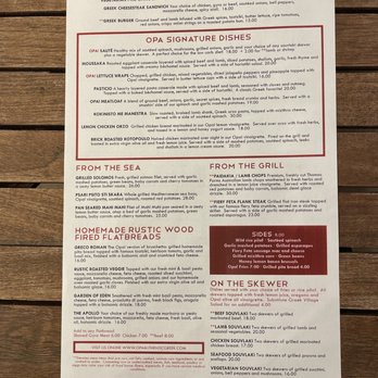 Opa! Authentic Greek - Menu - Mediterranean Near Me - Santa Clara, California