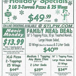 St. Louis Pizza & Wings - Menu as of 2025