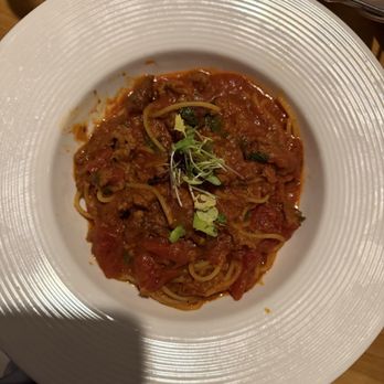 Fresco Italian Restaurant - Spaghetti with meat sauce, and sausage - Italian Near Me - Honolulu, Hawaii Fresco Italian Restaurant - Spaghetti with meat sauce, and sausage - Italian Near Me - Honolulu, Hawaii