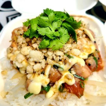 Sato Seafood - Macadamia Aburi Salmon. - Poke Near Me - Honolulu, Hawaii