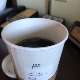 After a second attempt of getting a full cup of coffee this is the best they could do, the first cup they brought was literally half full.