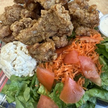 Pokai Bay Restaurant - Garlic Chicken with salad. - Shaved Ice Near Me - Waianae, Hawaii Pokai Bay Restaurant - Garlic Chicken with salad. - Shaved Ice Near Me - Waianae, Hawaii