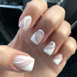 Dip powder with gel design on natural nails Dip powder with gel design on natural nails
