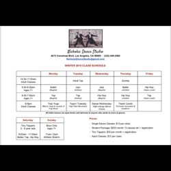 Nicholas Dance Studio - Full Studio Schedule
