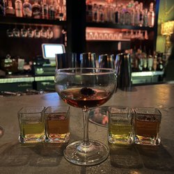 Penelope - Manhattan w/ banana vermouth Whiskey shots w/ pickle backs