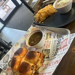 Birria Sliders, Consome & rice & beans  A la carte