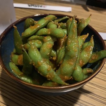Maya Sushi - Edamame with spicy garlic - Sushi Bars Near Me - Fresno, California Maya Sushi - Edamame with spicy garlic - Sushi Bars Near Me - Fresno, California