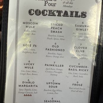 The Standard Pour - Happy hour menu - New American Near Me - Dallas, Texas The Standard Pour - Happy hour menu - New American Near Me - Dallas, Texas