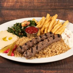 Sahara Mediterranean Restaurant  - Kefta Kebab main platter