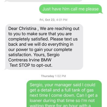 Irvine BMW - Proof that I'm being ignored after complaint - Car Dealers Near Me - Irvine, California
