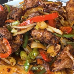 Pork intestine dish. Very tasty and flavorful. Pork intestine dish. Very tasty and flavorful.