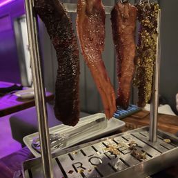 Bacon flight:  Ancho espresso, Brown Sugar, Koren BBQ, and the Chocolate & Pistachio