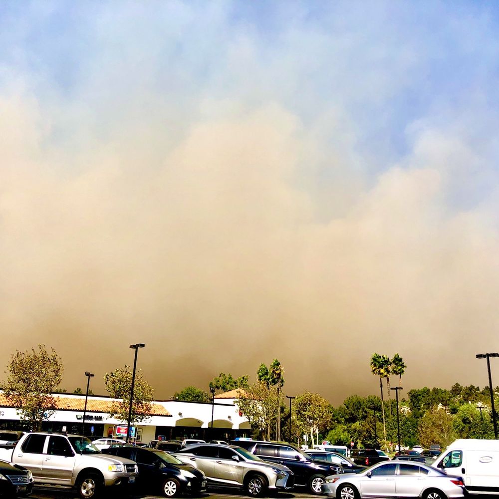 Ralphs - a large plume of smoke in a parking lot - Grocery Near Me - Anaheim, California