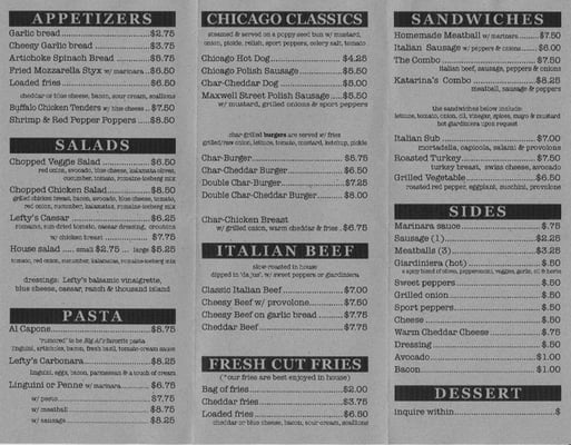 Menu photo 7 Lefty's Chicago Pizzeria San Diego, CA Menu photo 7 Lefty's Chicago Pizzeria San Diego, CA