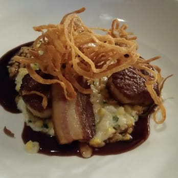 Oak Steakhouse - Scallops with corn risotto and bacon - New American Near Me - Alpharetta, Georgia