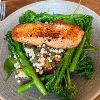 Howies - cous cous with salmon - Scottish Near Me - Edinburgh, EDH Howies - cous cous with salmon - Scottish Near Me - Edinburgh, EDH