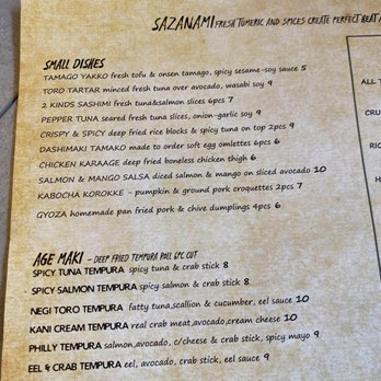 Sazanami - Menu - Sushi Bars Near Me - Fort Lee, New Jersey Sazanami - Menu - Sushi Bars Near Me - Fort Lee, New Jersey