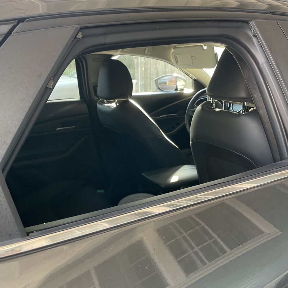Tepa Auto Glass - Someone smashed the back window on the passenger side at a parking garage in Pasadena. - Auto Glass Services Near Me Tepa Auto Glass - Someone smashed the back window on the passenger side at a parking garage in Pasadena. - Auto Glass Services Near Me