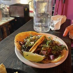 Mushroom and barbacoa tacos