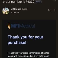 MFI Medical Equipment - Where I first made my purchase in October. And STILL waiting, and it's December 19!