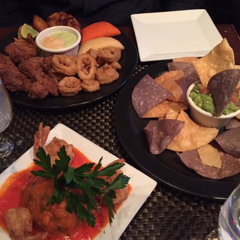 Blend - Tapas sampler with calamari, chicharrón de pollo, empanadas (1beef , 1 Cheese) , fried shrimp, maduros. YUM! - Latin American Near Me - Long Island City, New York Blend - Tapas sampler with calamari, chicharrón de pollo, empanadas (1beef , 1 Cheese) , fried shrimp, maduros. YUM! - Latin American Near Me - Long Island City, New York
