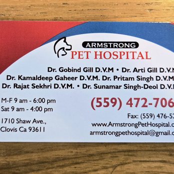 Armstrong Pet Hospital - Business Card - Veterinarians Near Me - Clovis, California
