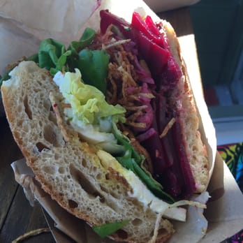 Dune - This is my friends pickled beet sandwich. I devoured mine before I could take a pic! - Falafel Near Me - Los Angeles, California
