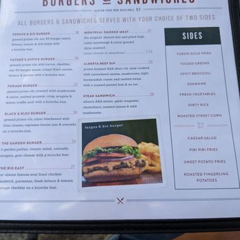 Fergus & Bix - a menu for burgers and sandwiches - Desserts Near Me - Canmore, Alberta Fergus & Bix - a menu for burgers and sandwiches - Desserts Near Me - Canmore, Alberta