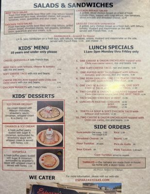 Menu photo 1 Esparza's Restaurante Mexicano Grapevine, TX