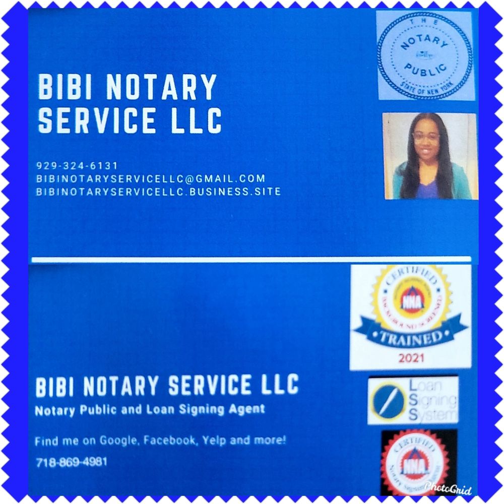 BIBI NOTARY SERVICE Updated September 2024 4812 Beverley Rd