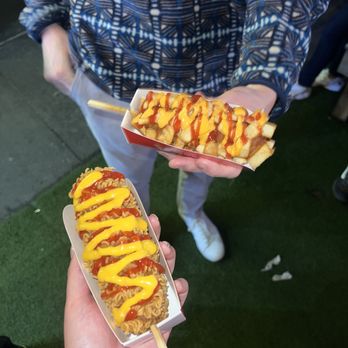 Jongro Rice Hot Dog - Outdoor "standing room" - Hot Dogs Near Me - New York, New York Jongro Rice Hot Dog - Outdoor "standing room" - Hot Dogs Near Me - New York, New York