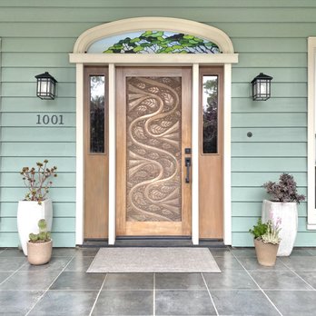 Poly Pro Window & Door - Custom ordered front door, hand carved wood - General Contractors Near Me - Cambria, California