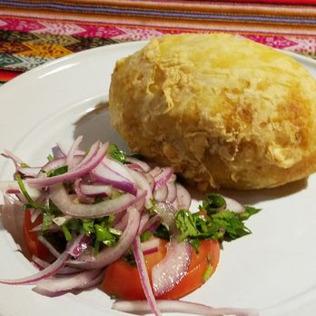 Inka Kitchen - "potato dough stuffed with beef, olives, raisins & very lightly fried (it actually appeared baked - no greasy taste or appearance!). - Peruvian Near Me - Chambersburg, Pennsylvania Inka Kitchen - "potato dough stuffed with beef, olives, raisins & very lightly fried (it actually appeared baked - no greasy taste or appearance!). - Peruvian Near Me - Chambersburg, Pennsylvania