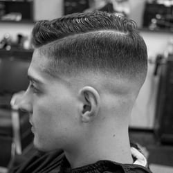 BHKA Barbershop - Medium skin fade weight on the sides casual comb over fade
