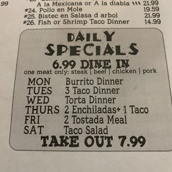 4 Hermanos Mexican Grill - Fantastic specials! They come with rice and beans too! - Mexican Near Me - Chicago, Illinois