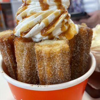 Peach Cobbler Factory - Dulce de Leche Churro Stix - Desserts Near Me - Tampa, Florida Peach Cobbler Factory - Dulce de Leche Churro Stix - Desserts Near Me - Tampa, Florida